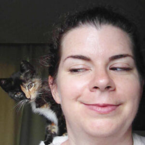 Susan Zyphur with Asha the Cat