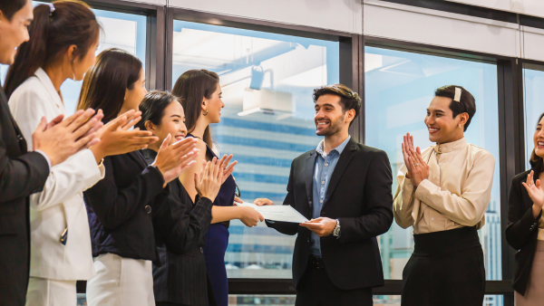 A person receiving a certificate.