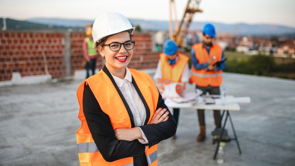 A civil engineer smiling. 